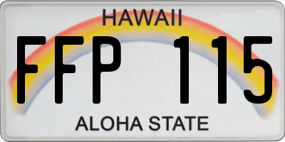HI license plate FFP115