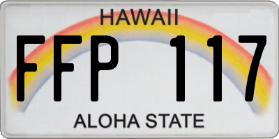 HI license plate FFP117