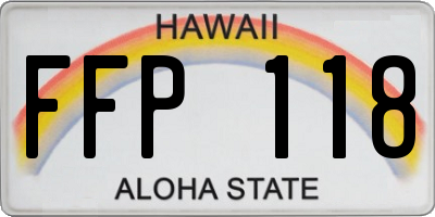 HI license plate FFP118