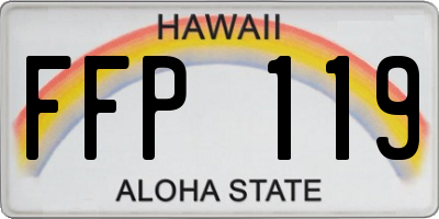 HI license plate FFP119