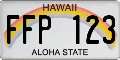 HI license plate FFP123