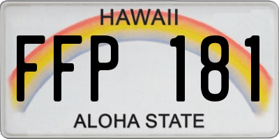 HI license plate FFP181