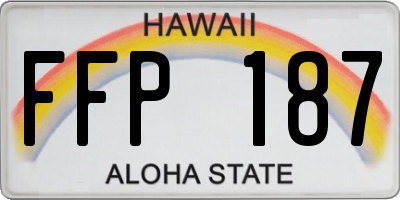 HI license plate FFP187