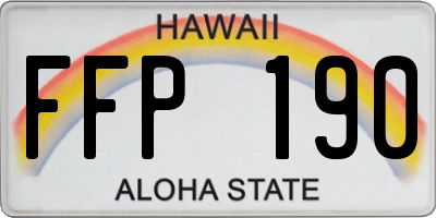 HI license plate FFP190