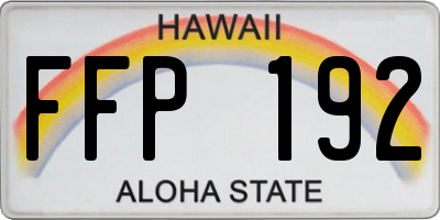 HI license plate FFP192