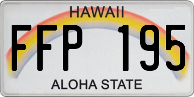 HI license plate FFP195