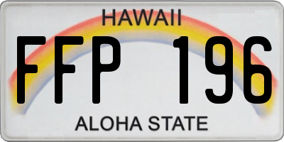 HI license plate FFP196