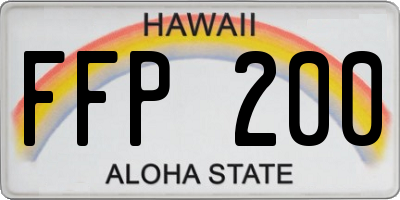 HI license plate FFP200