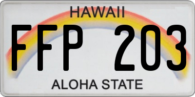 HI license plate FFP203