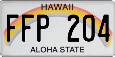 HI license plate FFP204