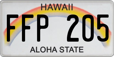HI license plate FFP205