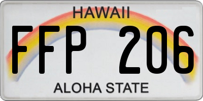 HI license plate FFP206