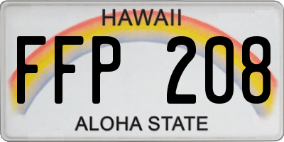 HI license plate FFP208