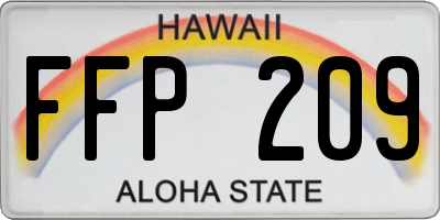 HI license plate FFP209