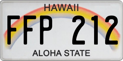 HI license plate FFP212
