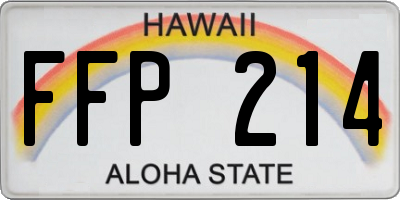 HI license plate FFP214