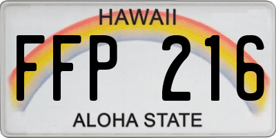 HI license plate FFP216