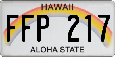 HI license plate FFP217