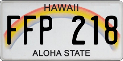 HI license plate FFP218