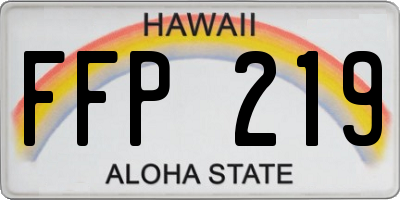 HI license plate FFP219
