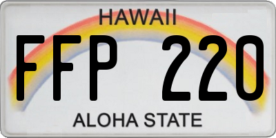 HI license plate FFP220