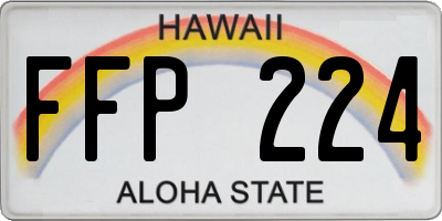 HI license plate FFP224