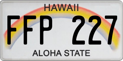 HI license plate FFP227