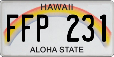 HI license plate FFP231