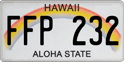 HI license plate FFP232