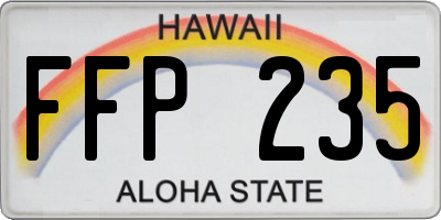 HI license plate FFP235
