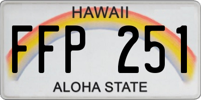 HI license plate FFP251