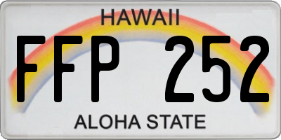 HI license plate FFP252