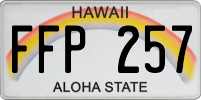 HI license plate FFP257