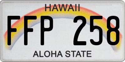 HI license plate FFP258