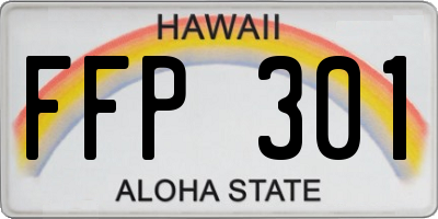 HI license plate FFP301