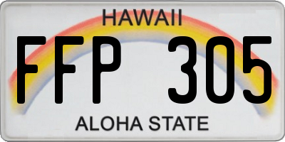 HI license plate FFP305