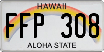 HI license plate FFP308