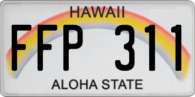 HI license plate FFP311
