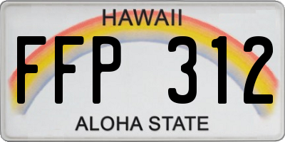 HI license plate FFP312