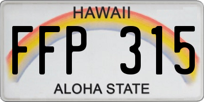 HI license plate FFP315