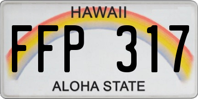 HI license plate FFP317