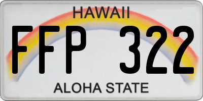 HI license plate FFP322
