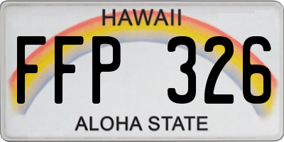 HI license plate FFP326