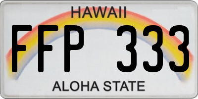 HI license plate FFP333