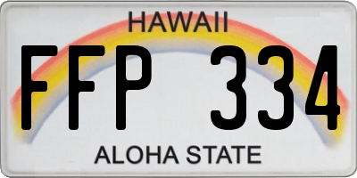 HI license plate FFP334