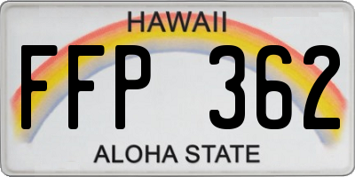 HI license plate FFP362