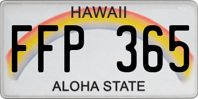 HI license plate FFP365