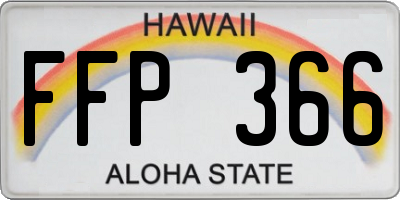 HI license plate FFP366