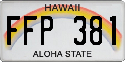 HI license plate FFP381