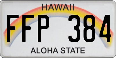 HI license plate FFP384